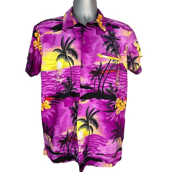 King Kameha Vibrant Colorful Hawaiian Short Sleeve Button Down, Size M - Picture 1 of 7
